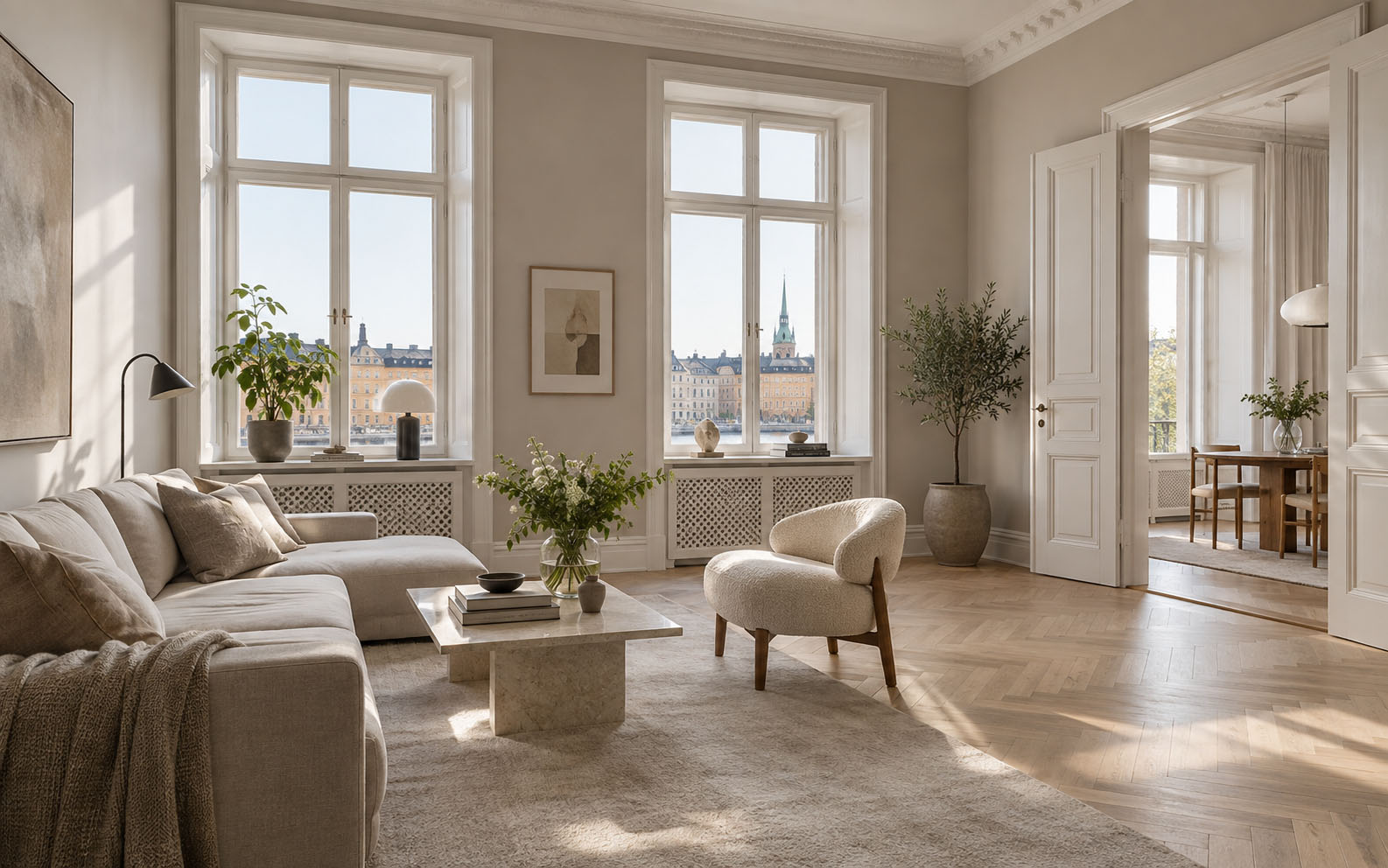 Ljus och elegant våning presenterad av Fabergé